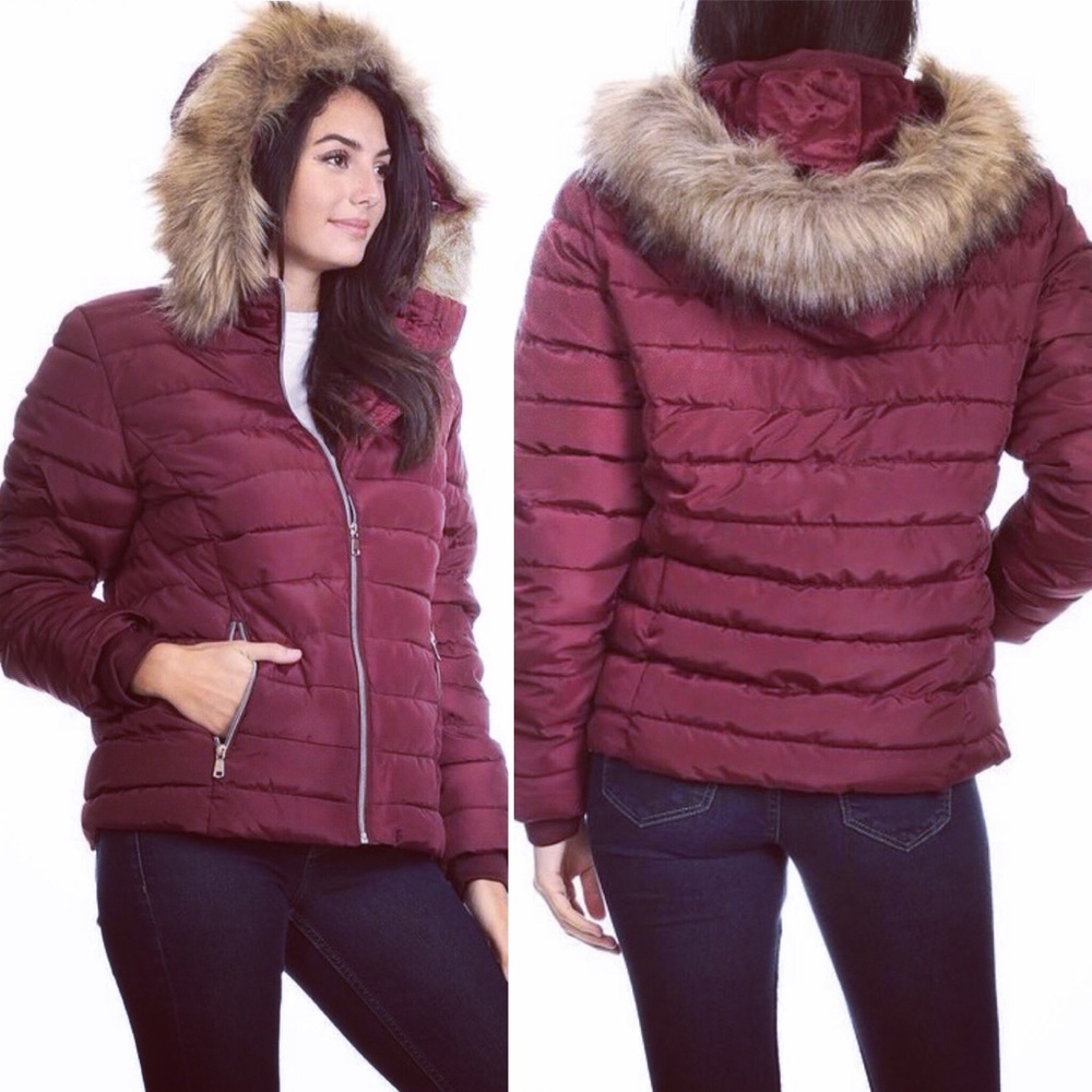 Faux Fur Hood Puffer Jacket